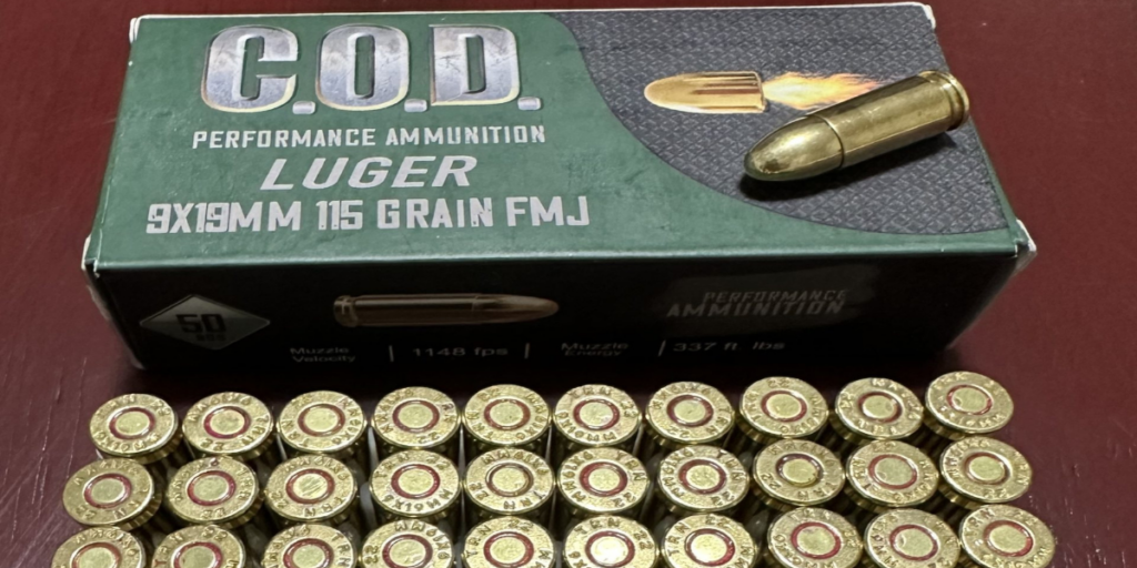 C.O.D 9x19mm 115 Grain Luger ammunition
